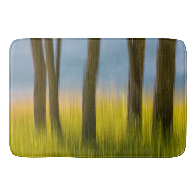 Tree Trunks and Grass | San Juan Islands, WA Bath Mat (Front)