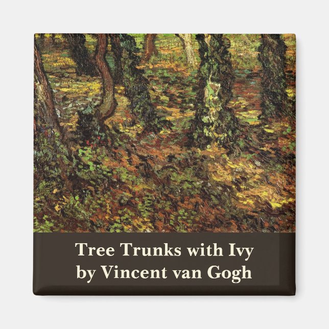 Tree Trunks with Ivy by Vincent van Gogh Magnet (Front)