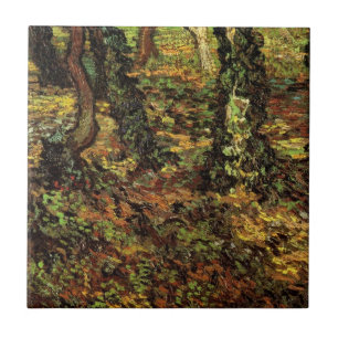 Tree Trunks with Ivy by Vincent van Gogh Tile