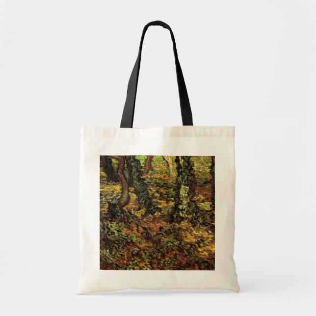 Tree Trunks with Ivy by Vincent van Gogh Tote Bag (Front)