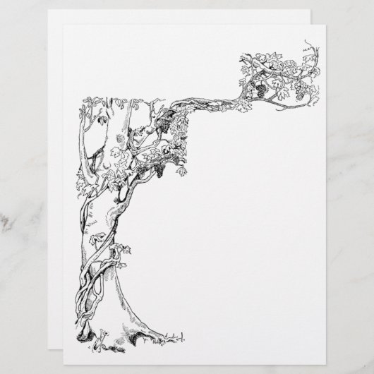 Tree Vines Blank Book of Shadows Page (Front/Back)