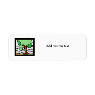 Tree | Vintage Stained Glass Circa 1920 Label