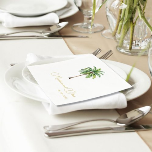  Tree Watercolor Elegant Simple Wedding  Napkins