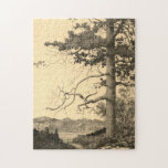 [ Thumbnail: Tree, Waterway, Mountains Nature Scene Puzzle ]