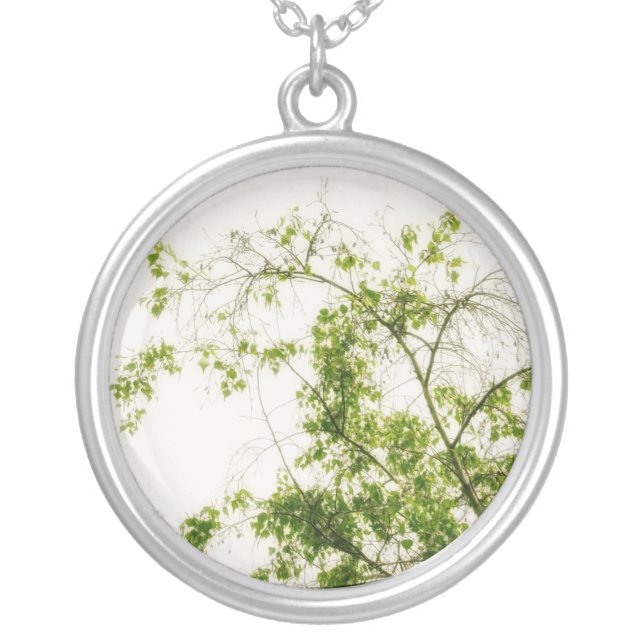 Tree Waves Silver Plated Necklace (Front)