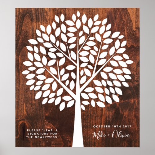 Tree Wedding Guest Book Alternative   130 Leaves
