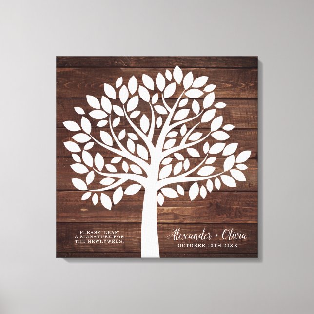 Tree Wedding Guest Book Alternative | 55 Leaves (Front)