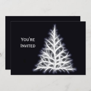 Tree White Christmas Graphic Christmas Invitation