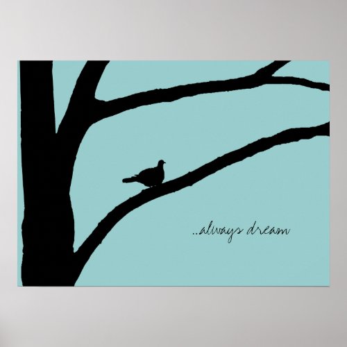 Tree with Bird Poster