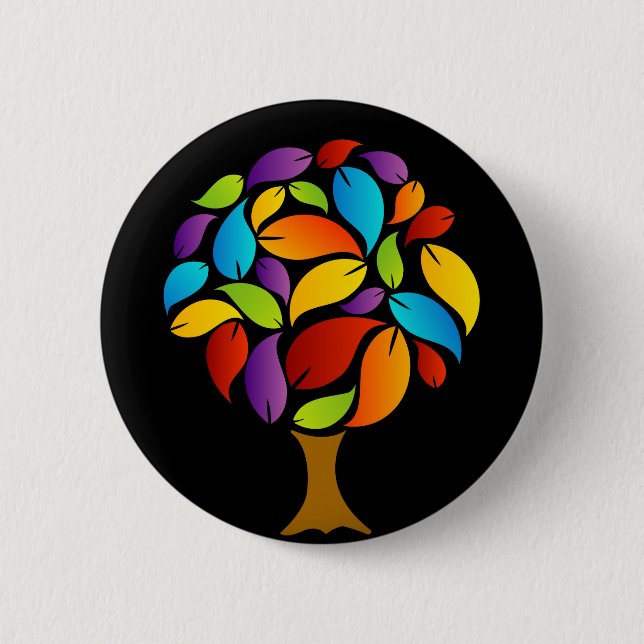 Tree with colorful leaves button (Front)