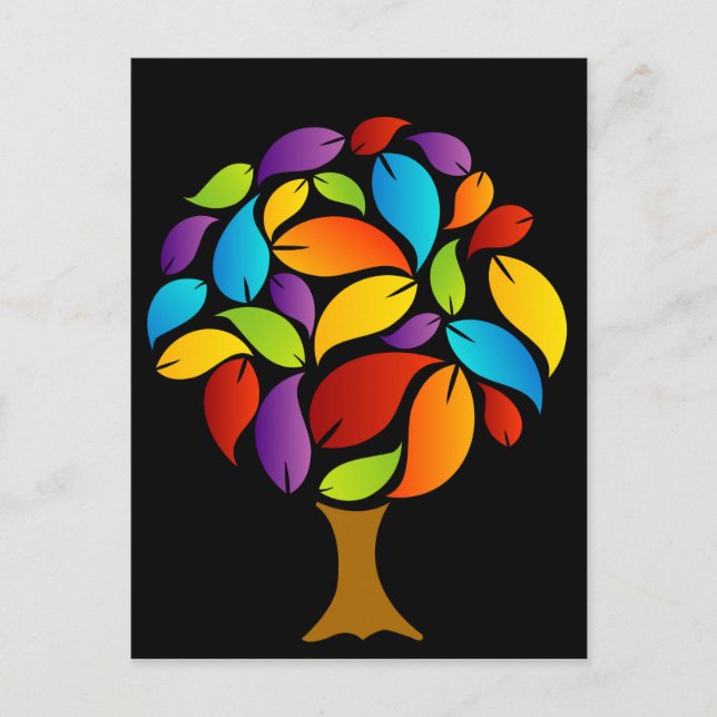 Tree with colorful leaves postcard (Front)