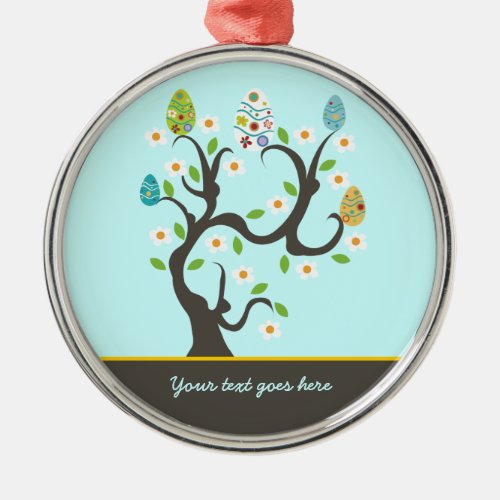 Tree with Easter eggs and flowers custom ornament