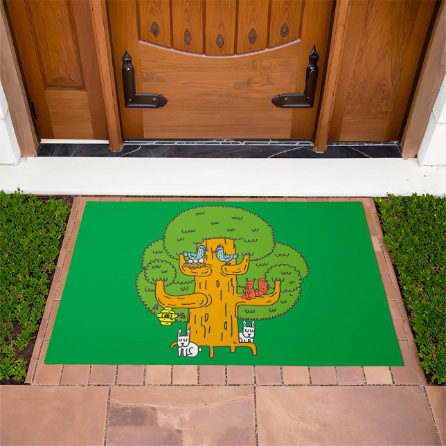 Tree with Forest Animals Cute Nature  Doormat (Creator Uploaded)