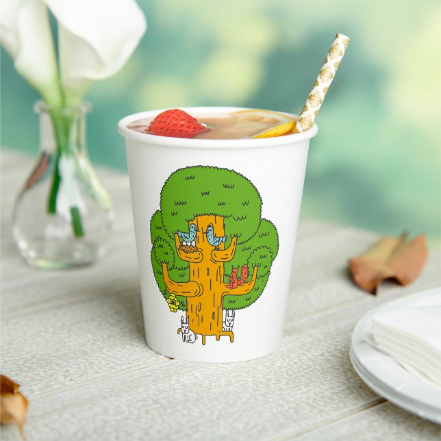 Tree with Forest Animals Cute Nature  Paper Cups (Creator Uploaded)