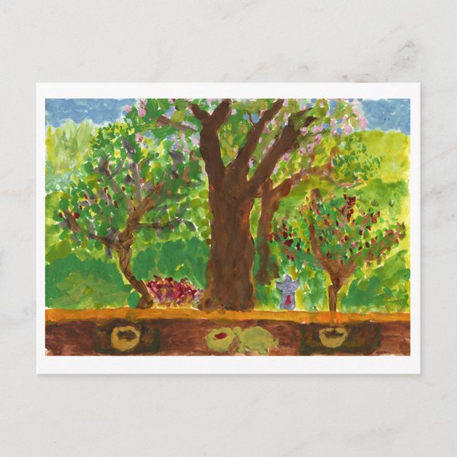 Tree with gifts and turtle postcard (Front)