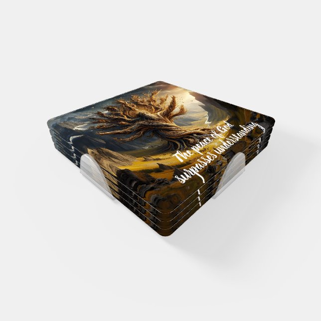 Tree with Gods peace surpasses all Coaster Set (Set)
