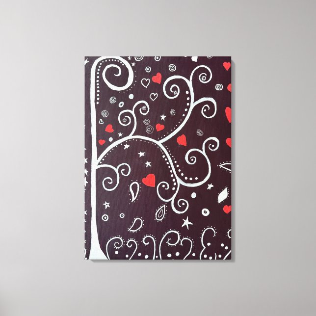 Tree with hearts by Michael Dooley Canvas Print (Front)