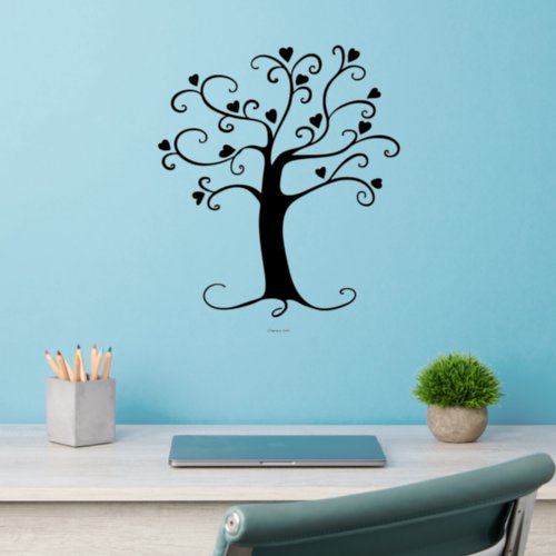 Tree With Hearts  Wall Decal
