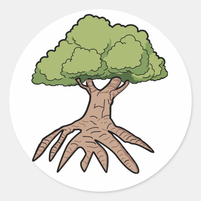 Tree With Long Roots Stickers (Front)