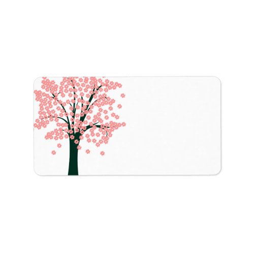 Tree with Pink Flowers Label