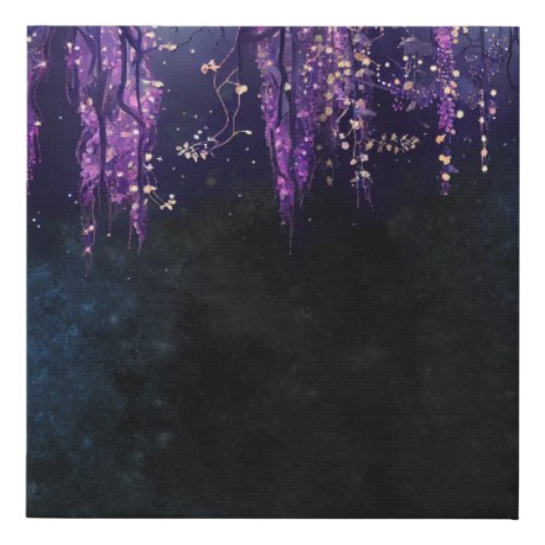 Tree with Purple Leaves Wisteria Spells Digital Faux Canvas Print