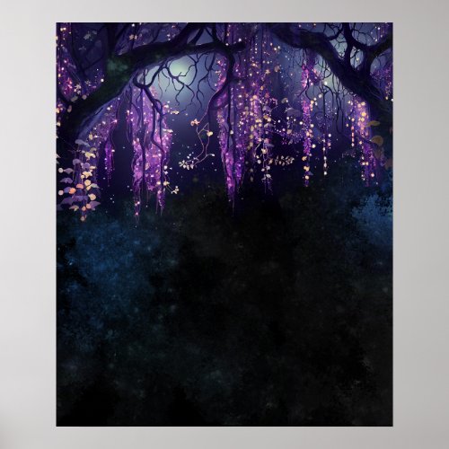 Tree with Purple Leaves Wisteria Spells Digital Poster