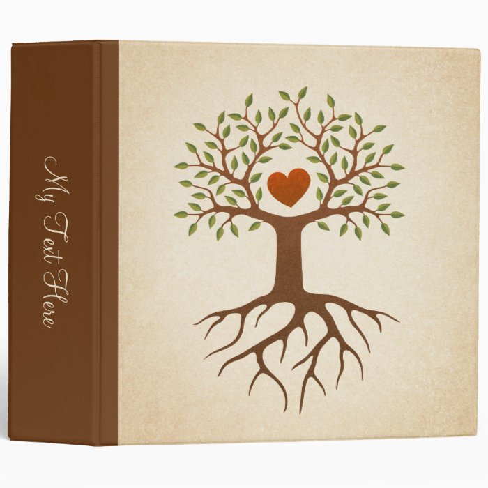 Tree with roots and branches surrounding a heart binders