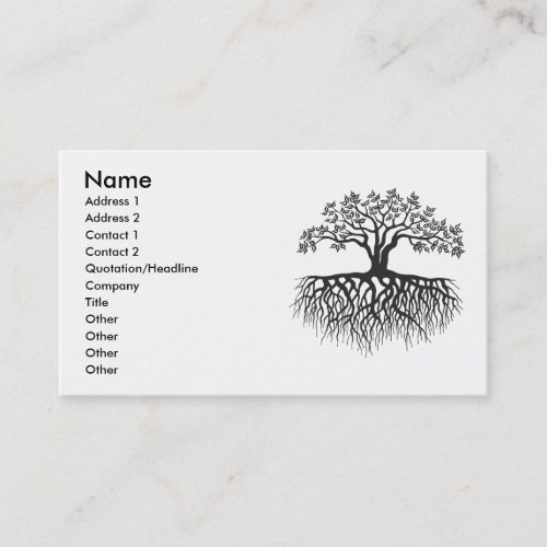 Tree with roots business card