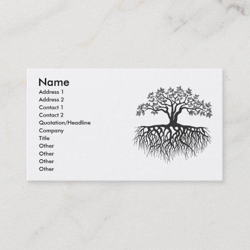 Customizable Tree with roots business card
