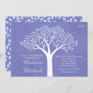TREE WITH STARS Jewish Wedding Invitation