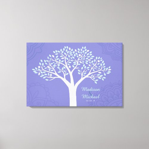 TREE WITH STARS Jewish Wedding Sign_In Board Canvas Print