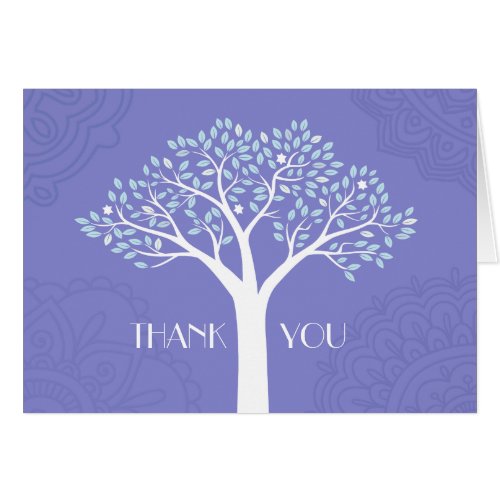 TREE WITH STARS Wedding Thank You Card