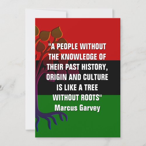 TREE WITHOUT ROOTS Marcus Garvey Black History Card