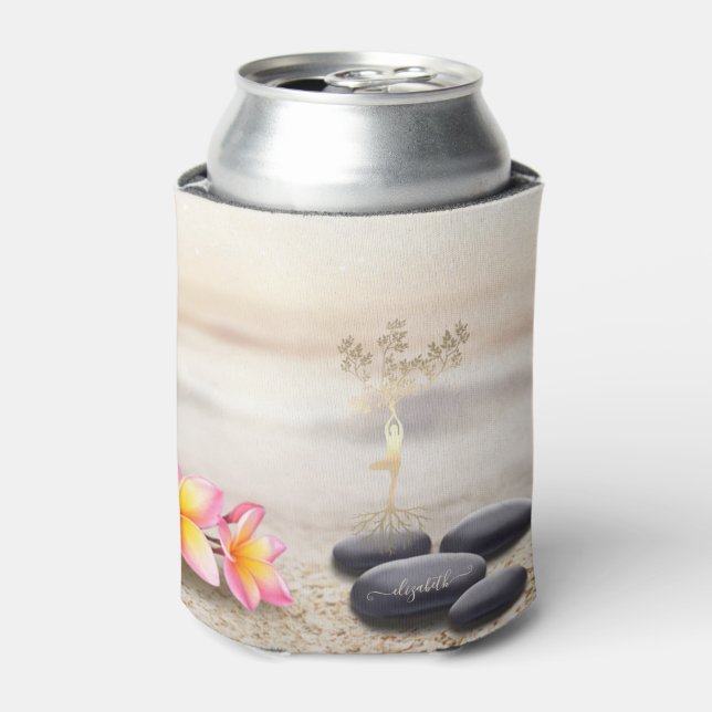  Tree Women Silhouette Zen Stones   Can Cooler (Can Front)