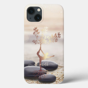 Tree Women Silhouette Zen Stones iPhone 13 Case