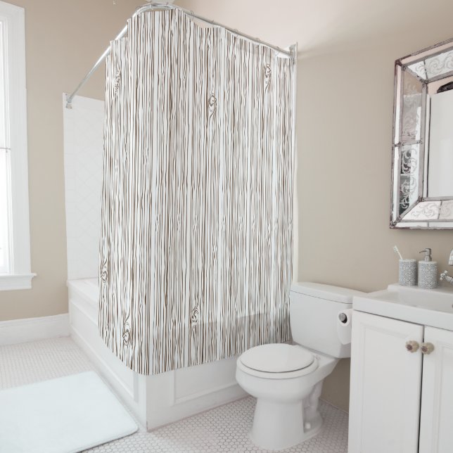 Tree Wood Pattern Shower Curtain (In Situ)