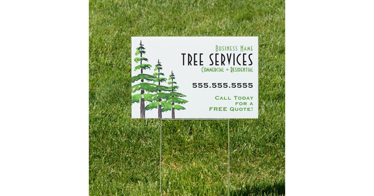 Tree Yard Service Landscaping Business Sign | Zazzle