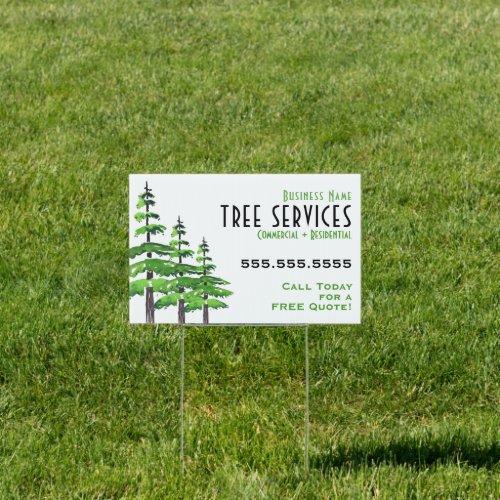Tree Yard Service Landscaping Business Sign