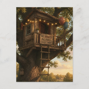 Treehouse Adults Today Only Greeting Mail Postcard