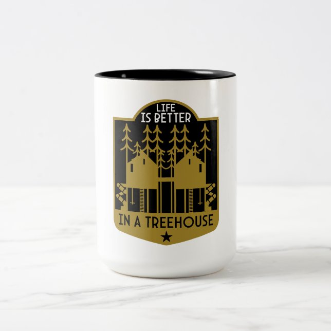 Treehouse Apparel And Decor Two-Tone Coffee Mug (Center)