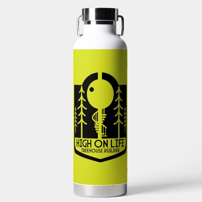 Treehouse Boy Back To School Water Bottle (Front)
