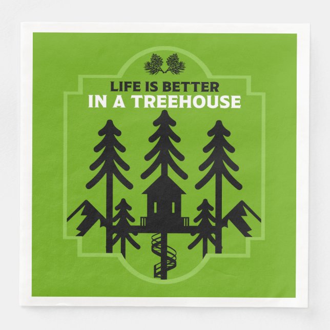 Treehouse Kids Back To School Paper Dinner Napkins (Front)