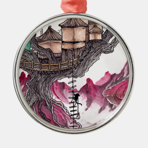 Treehouse Metal Ornament