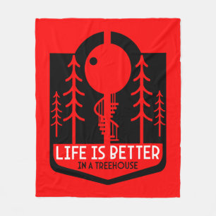 Treehouse Playhouse Back To School Fleece Blanket