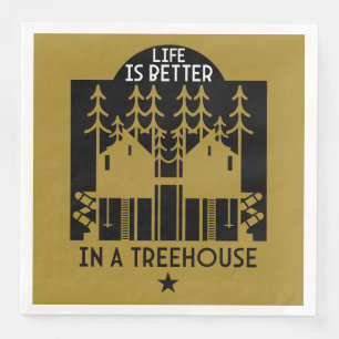 Treehouse Playhouse Back To School Paper Dinner Napkins