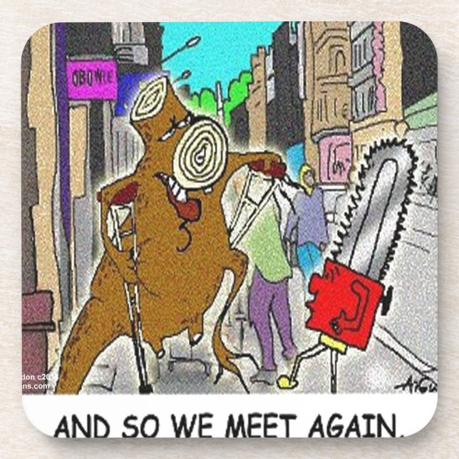 Treehugger Rick London Cartoon Funny Gifts Drink Coaster (Front)