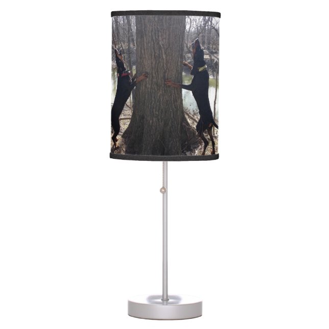 Treeing Hounds Lamp/Lamp Shade Table Lamp (Front)