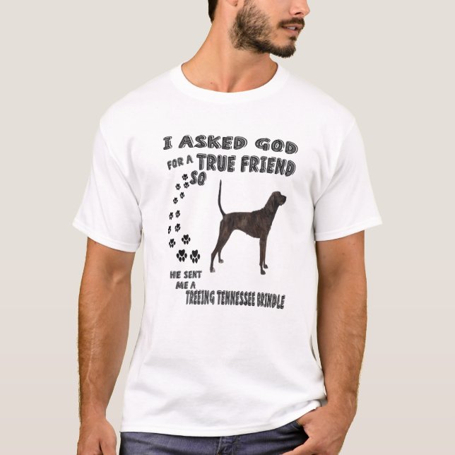 Treeing Tennessee Brindle Quote Mom Dad, Brindle C T-Shirt (Front)