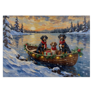 Treeing Walker Coonhound Christmas Boat Holiday Cutting Board