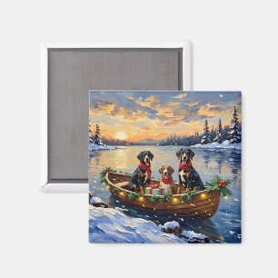 Treeing Walker Coonhound Christmas Boat Holiday Magnet